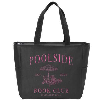 Poolside Book Club Relaxing Design Zip Tote Bag