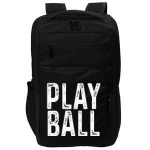 Play Ball Cute Baseball Softball Funny Impact Tech Backpack