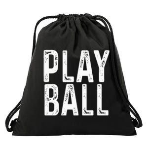 Play Ball Cute Baseball Softball Funny Drawstring Bag