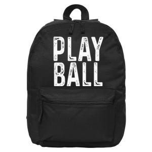 Play Ball Cute Baseball Softball Funny 16 in Basic Backpack