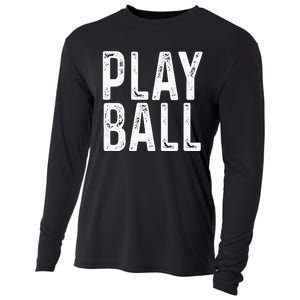 Play Ball Cute Baseball Softball Funny Cooling Performance Long Sleeve Crew