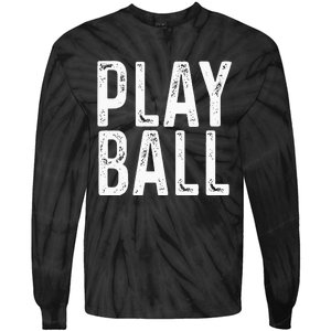 Play Ball Cute Baseball Softball Funny Tie-Dye Long Sleeve Shirt