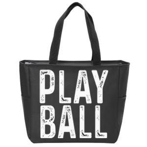 Play Ball Cute Baseball Softball Funny Zip Tote Bag