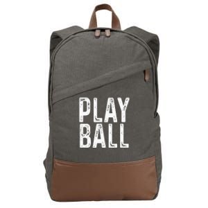 Play Ball Cute Baseball Softball Funny Cotton Canvas Backpack