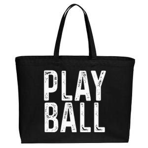 Play Ball Cute Baseball Softball Funny Cotton Canvas Jumbo Tote