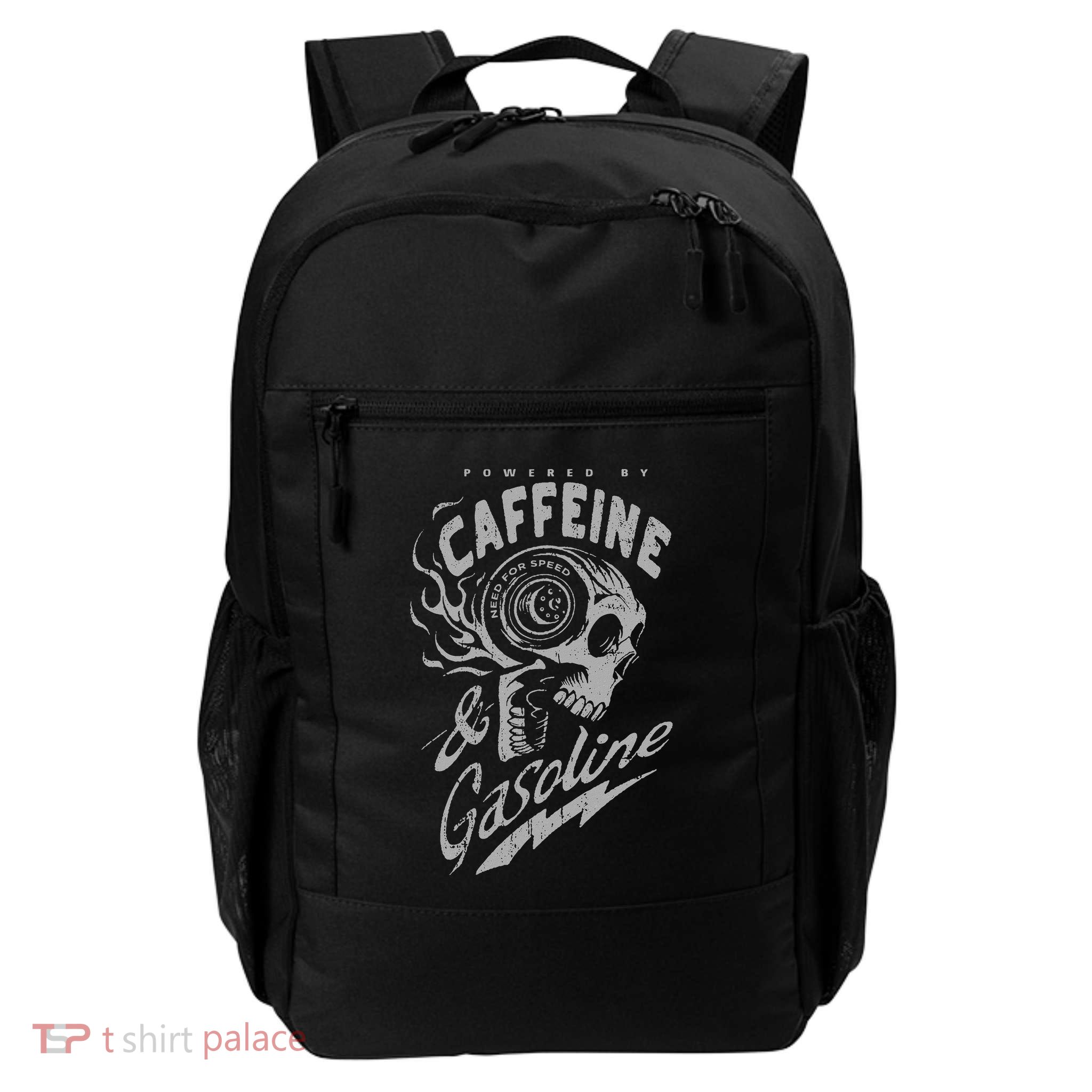 Powered By Caffeine And Gasoline Daily Commute Backpack