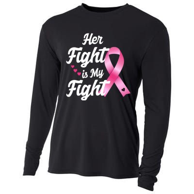 Pink Breast Cancer Awareness  Month Her Fight Is My Fight Cooling Performance Long Sleeve Crew