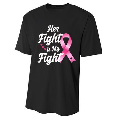 Pink Breast Cancer Awareness  Month Her Fight Is My Fight Performance Sprint T-Shirt