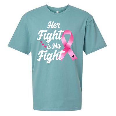 Pink Breast Cancer Awareness  Month Her Fight Is My Fight Sueded Cloud Jersey T-Shirt