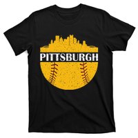 Pittsburgh Baseball Cityscape Distressed Novelty Pirate T-Shirt