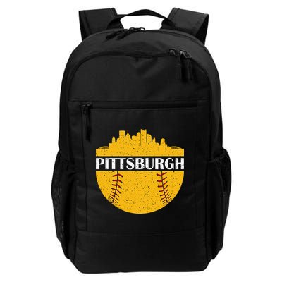 Pittsburgh Baseball Cityscape Distressed Novelty Pirate Backpack