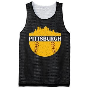 Pittsburgh Baseball Cityscape Distressed Novelty Pirate Mesh Reversible Basketball Jersey Tank