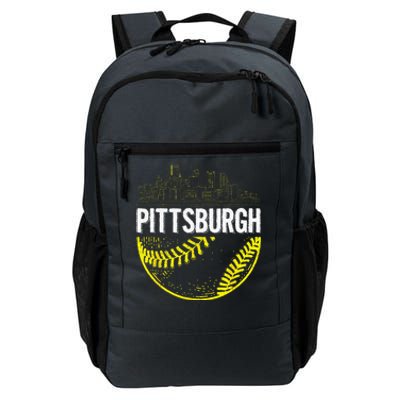 Pittsburgh Baseball Cityscape Distressed Daily Commute Backpack