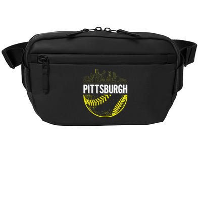 Pittsburgh Baseball Cityscape Distressed Crossbody Pack