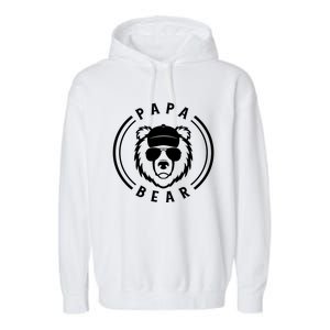 Papa Bear Cool Gift Garment-Dyed Fleece Hoodie