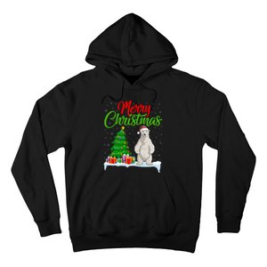 Polar Bear Christmas Tree Lights Funny Xmas Polar Bear Lover Hoodie