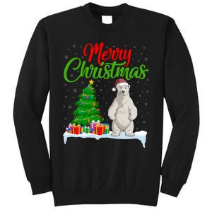 Polar Bear Christmas Tree Lights Funny Xmas Polar Bear Lover Sweatshirt