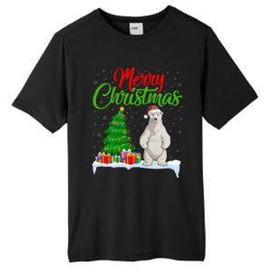 Polar Bear Christmas Tree Lights Funny Xmas Polar Bear Lover Tall Fusion ChromaSoft Performance T-Shirt