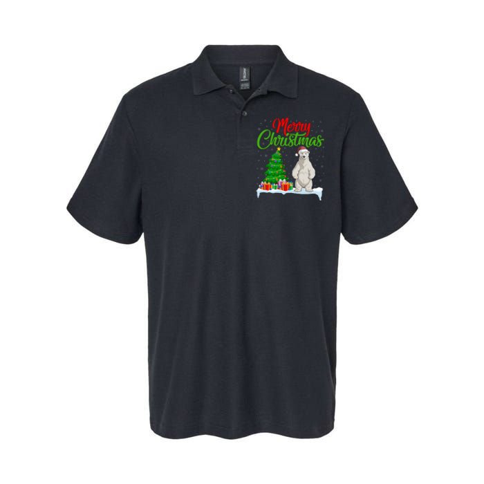 Polar Bear Christmas Tree Lights Funny Xmas Polar Bear Lover Softstyle Adult Sport Polo