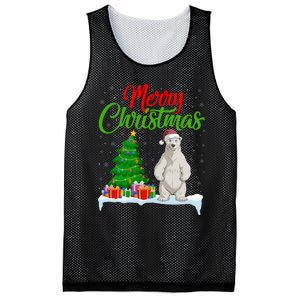 Polar Bear Christmas Tree Lights Funny Xmas Polar Bear Lover Mesh Reversible Basketball Jersey Tank