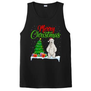 Polar Bear Christmas Tree Lights Funny Xmas Polar Bear Lover PosiCharge Competitor Tank