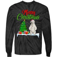 Polar Bear Christmas Tree Lights Funny Xmas Polar Bear Lover Tie-Dye Long Sleeve Shirt