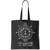 Pontoon Boat Captain Lake Boating Pontooning Tote Bag