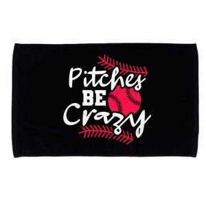 Pitches Be Crazy Baseball Gift Microfiber Hand Towel