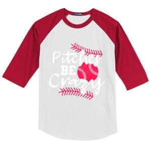 Pitches Be Crazy Baseball Gift Kids Colorblock Raglan Jersey