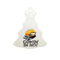 Pontoon Boat Comin In Hot Funny Boating Lake For Dad Ceramic Tree Ornament