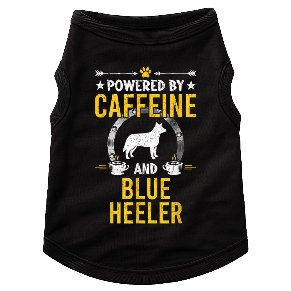 Powered By Caffeine And Blue Heeler Dog Lovers Doggie Tank