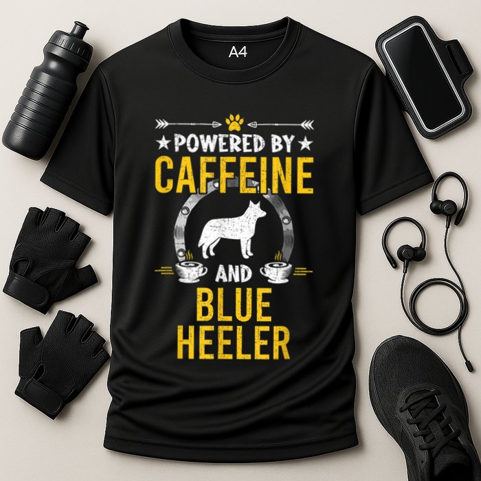 Powered By Caffeine And Blue Heeler Dog Lovers Performance Shirt