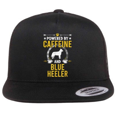 Powered By Caffeine And Blue Heeler Dog Lovers Flatbill Hat