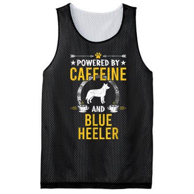 Powered By Caffeine And Blue Heeler Dog Lovers Mesh Reversible Basketball Jersey Tank