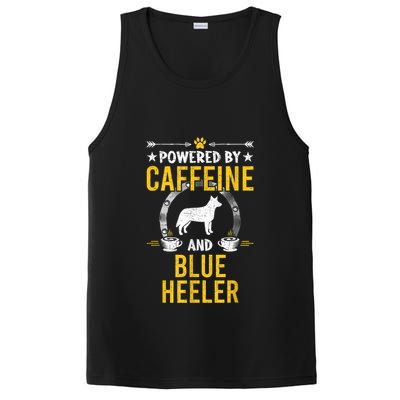 Powered By Caffeine And Blue Heeler Dog Lovers PosiCharge Competitor Tank