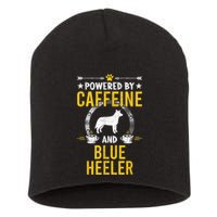 Powered By Caffeine And Blue Heeler Dog Lovers Short Acrylic Beanie