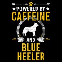 Powered By Caffeine And Blue Heeler Dog Lovers Short Acrylic Beanie