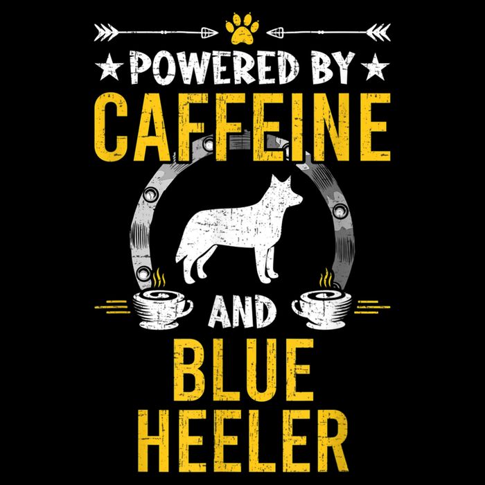 Powered By Caffeine And Blue Heeler Dog Lovers Short Acrylic Beanie