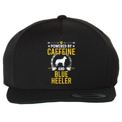 Powered By Caffeine And Blue Heeler Dog Lovers Wool Snapback Cap