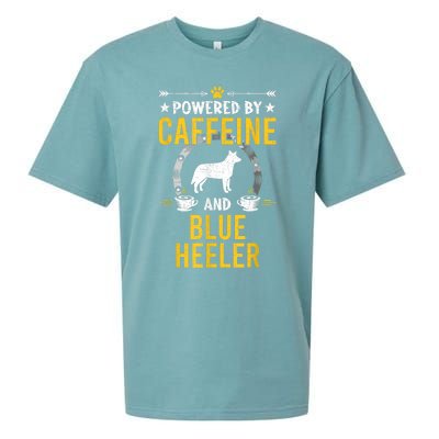 Powered By Caffeine And Blue Heeler Dog Lovers Sueded Cloud Jersey T-Shirt