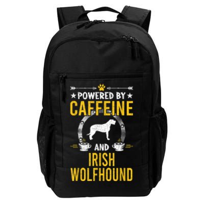 Powered By Caffeine And Irish Wolfhound Dog Lovers Daily Commute Backpack