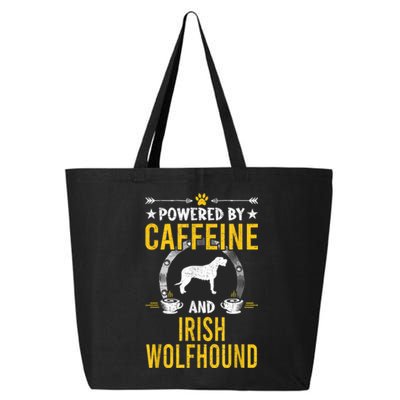 Powered By Caffeine And Irish Wolfhound Dog Lovers 25L Jumbo Tote