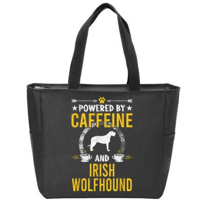 Powered By Caffeine And Irish Wolfhound Dog Lovers Zip Tote Bag