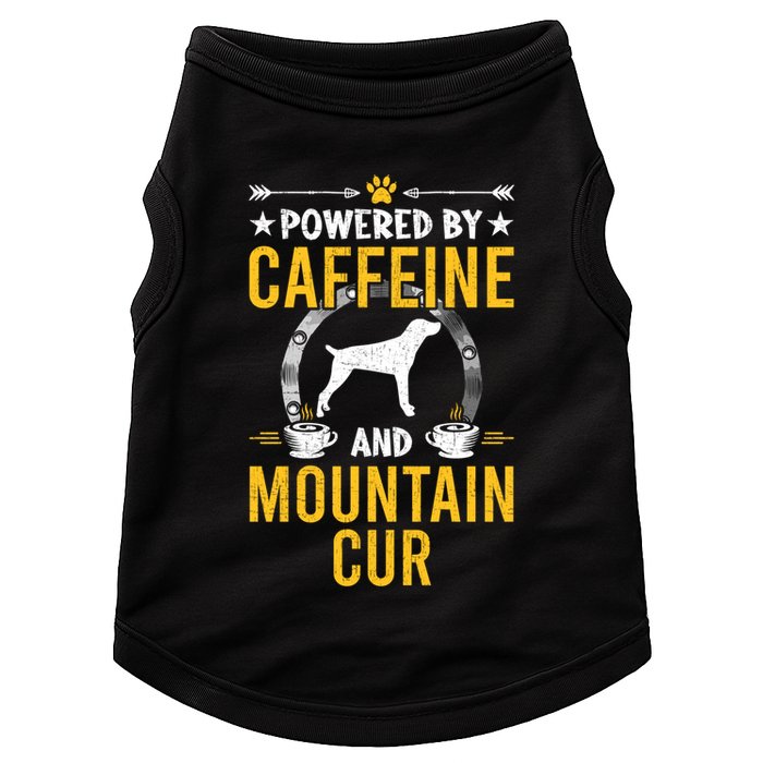 Powered By Caffeine And Mountain Cur Dog Lovers Long Sleeve Doggie Tank