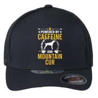 Powered By Caffeine And Mountain Cur Dog Lovers Long Sleeve Flexfit Unipanel Trucker Cap