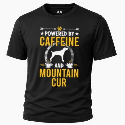 Powered By Caffeine And Mountain Cur Dog Lovers Long Sleeve Performance Shirt