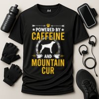 Powered By Caffeine And Mountain Cur Dog Lovers Long Sleeve Performance Shirt
