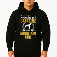 Powered By Caffeine And Mountain Cur Dog Lovers Long Sleeve Hoodie