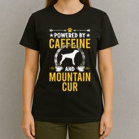 Powered By Caffeine And Mountain Cur Dog Lovers Long Sleeve T-Shirt