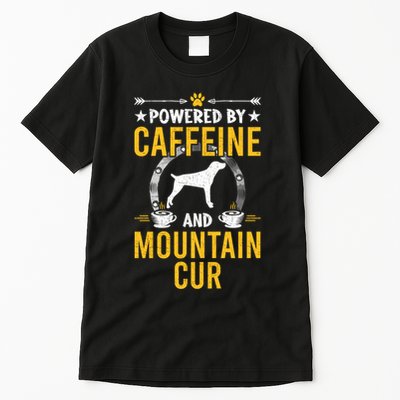 Powered By Caffeine And Mountain Cur Dog Lovers Long Sleeve Tall T-Shirt
